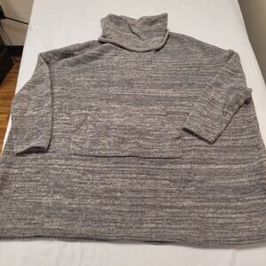 Barefoot Dreams Cozy Chic Cowlneck Pullover Sweater One Size Pockets Gray Comfy